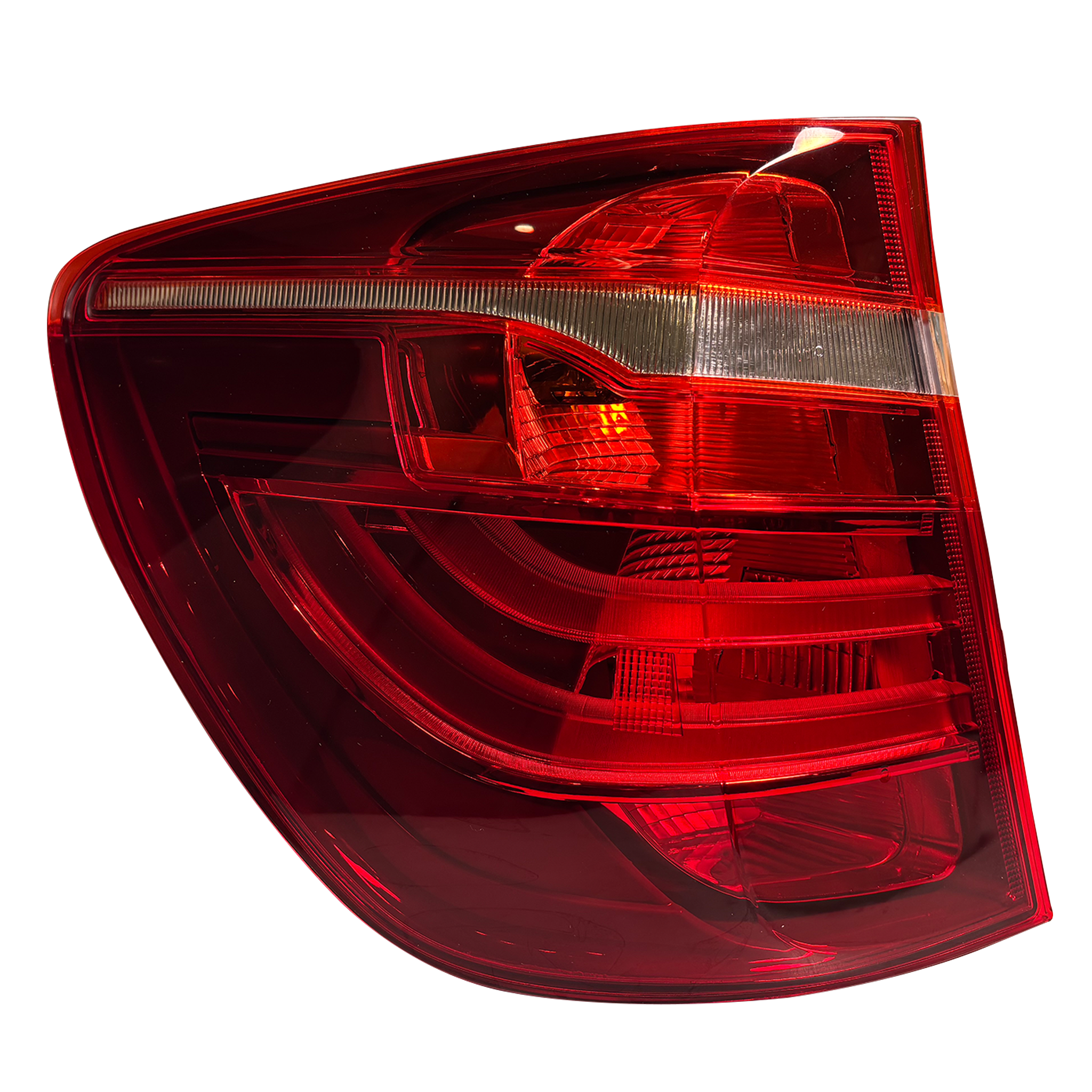 Outer Left Tail Light Assembly for BMW X3 F25 (2011-2017) in Red/Clear color LED