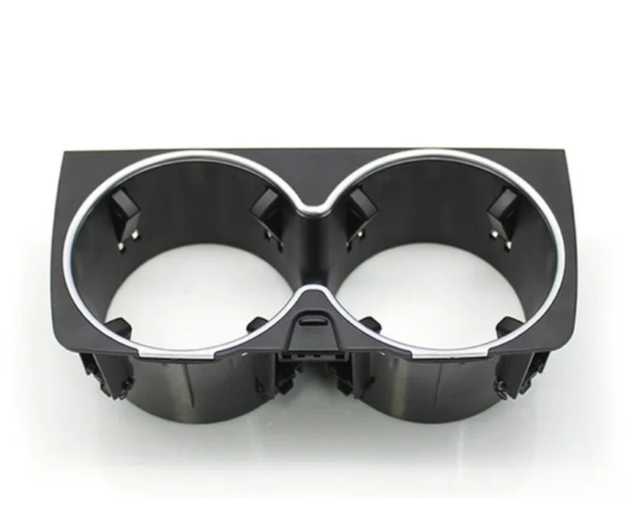 Console Cup Holder Model B for MERCEDES-BENZ S-CLASS W222 (2013-2020) in Black color Matte Chrome