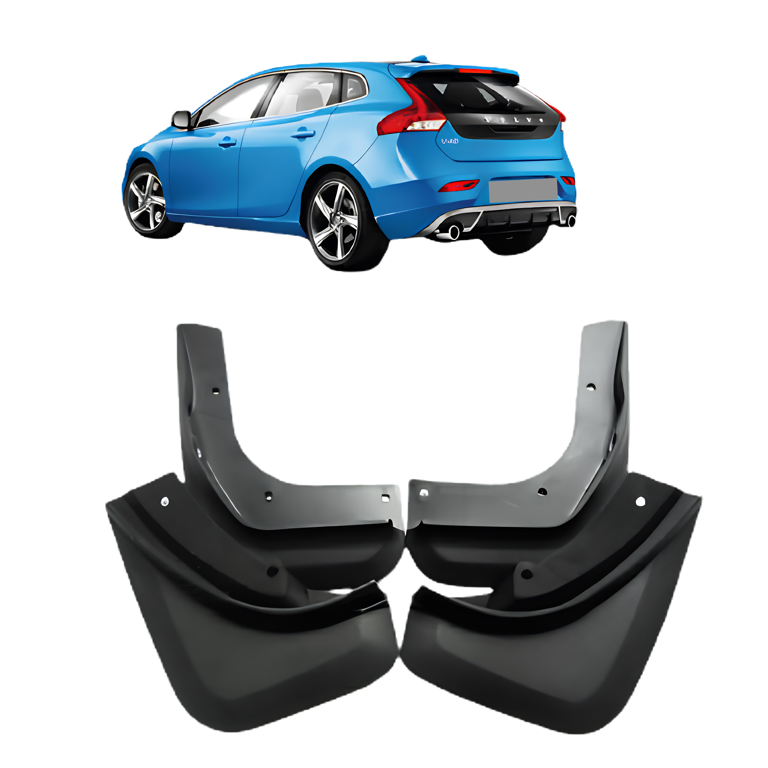 Mud Flaps Set for VOLVO V40 D2/D3 (2013-2020) Hatchback