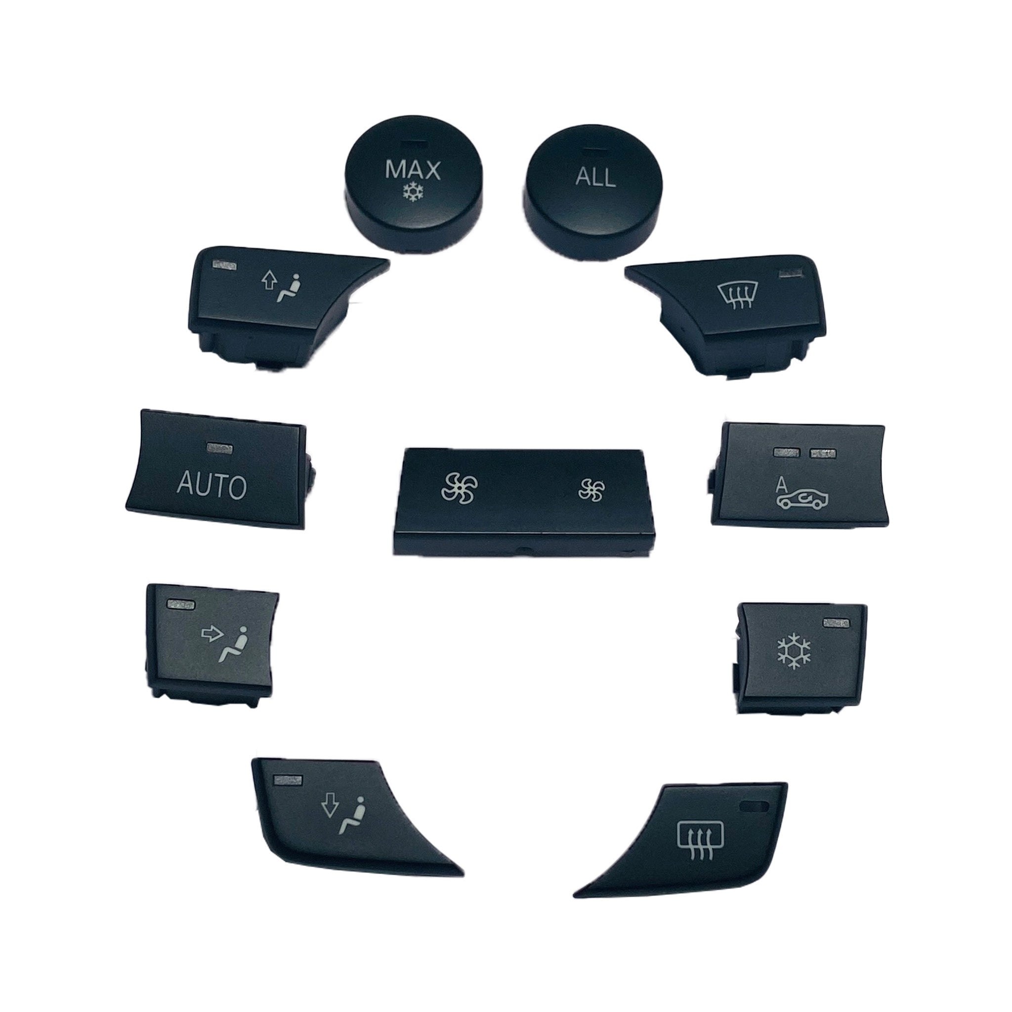 Dashboard AC Button Set for BMW 1 SERIES E81 (2007-2012) in Black color 11 Piece, PC and ABS material