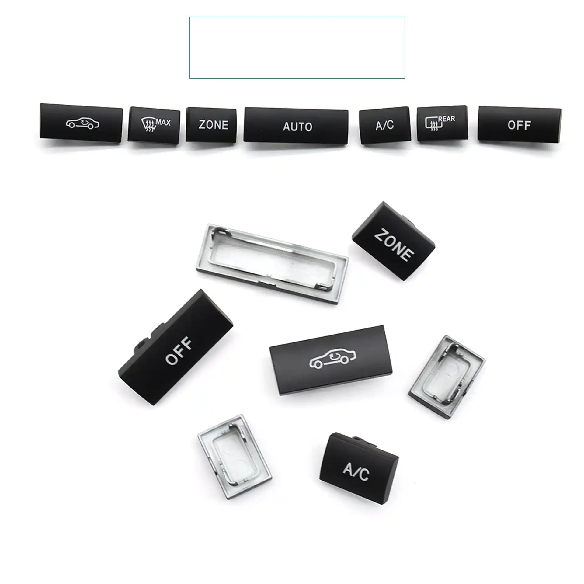 Dashboard AC Buttons Set for MERCEDES-BENZ CLS C218 (2011-2017) in Black color 7 Piece, PC and ABS material