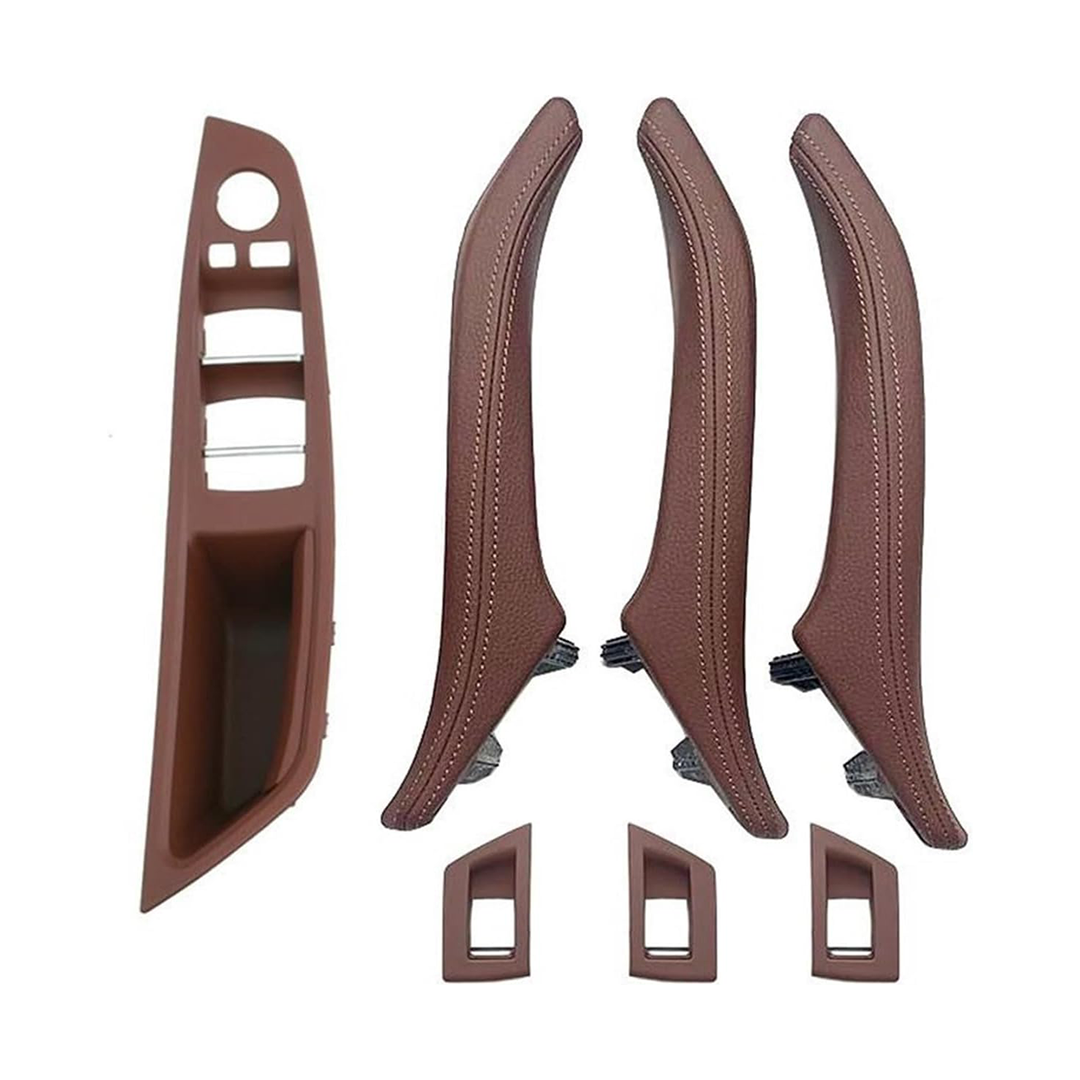 Door Pull Handle And Window Switch Panel Set for BMW 5 SERIES F10 (2010-2016) in Red Brown color