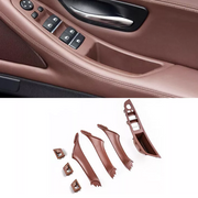 Door Pull Handle And Window Switch Panel Set for BMW 5 SERIES F10 (2010-2016) in Red Brown color