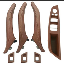 Door Pull Handle And Window Switch Panel Set for BMW 5 Series F11 (2010-2016) in Brown color RHD