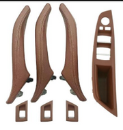 Door Pull Handle And Window Switch Panel Set for BMW 5 Series F11 (2010-2016) in Brown color RHD