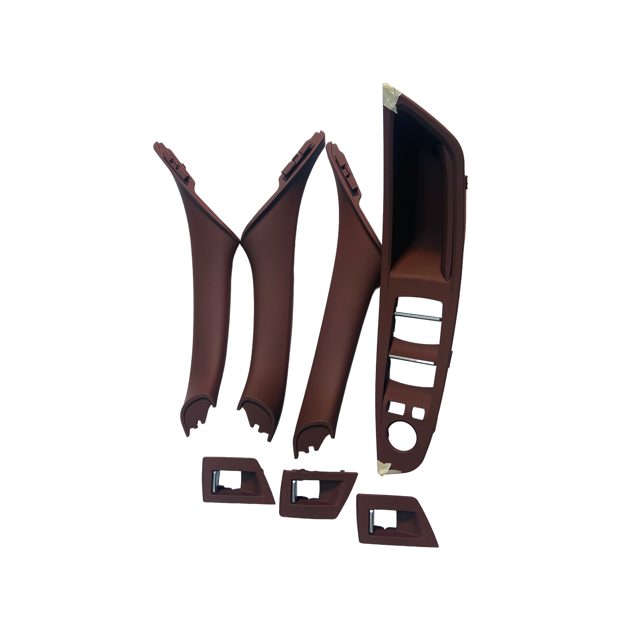 Door Pull Handle And Window Switch Panel Set for BMW 5 Series F11 (2010-2016) in Red Brown color