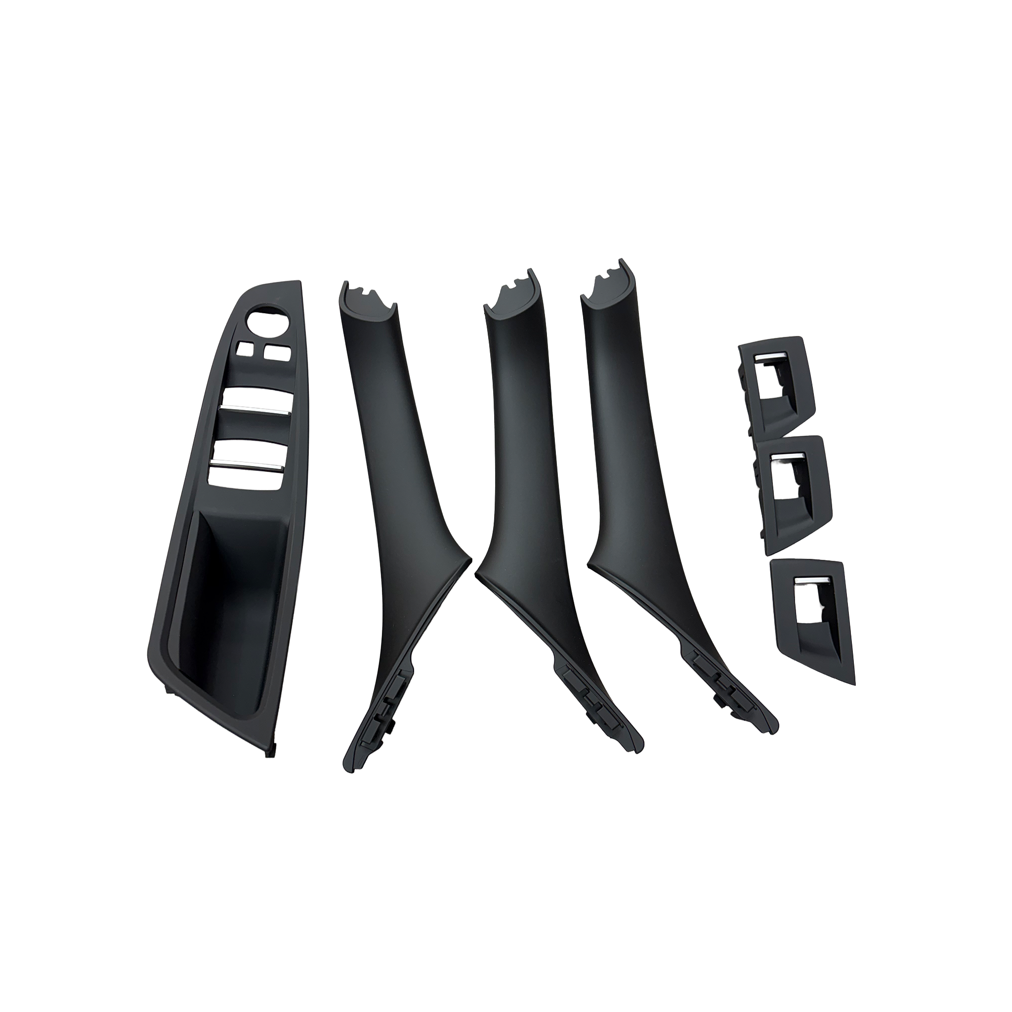 Door Pull Handle And Window Switch Panel Set for BMW 5 Series F18 (2010-2016) in Black color