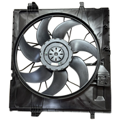 Engine Radiator Cooling Fan Assembly for MERCEDES-BENZ ML-CLASS W166 (2012-2015) with radiator fan shroud, Brushless Motor, 4 pins