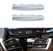 Front AC Vent Repair Kit Set for BMW X6 F16 (2014-2019) in Silver color Chrome Tab Clip Slider 2 Pcs