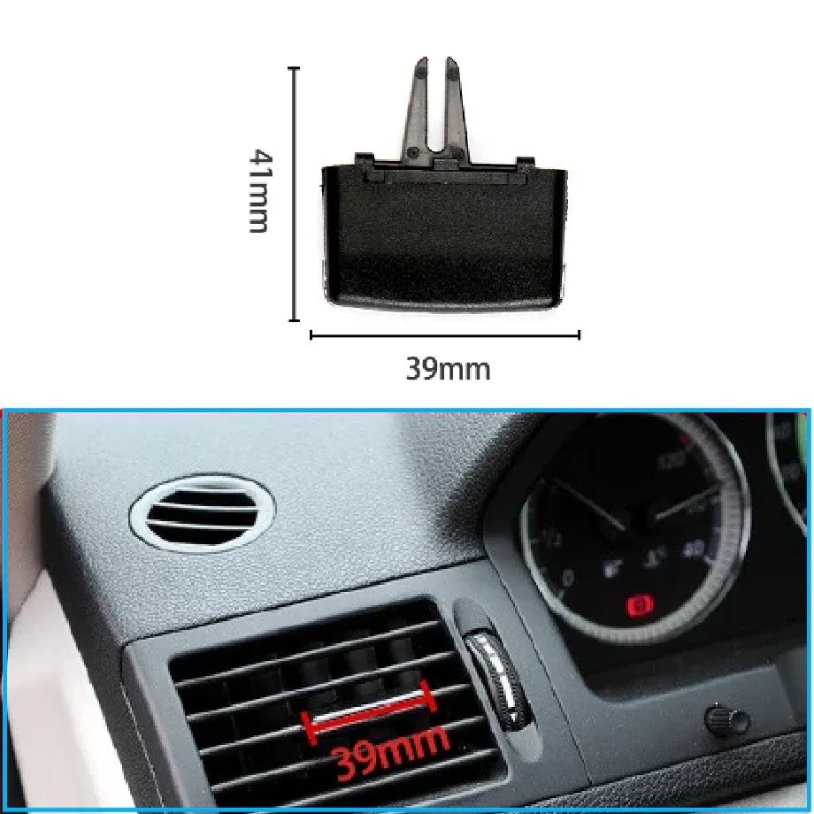 Front AC Vent Repair Kit for MERCEDES-BENZ C-CLASS W204 (2007-2014) in Black color Old Model Slider Clip