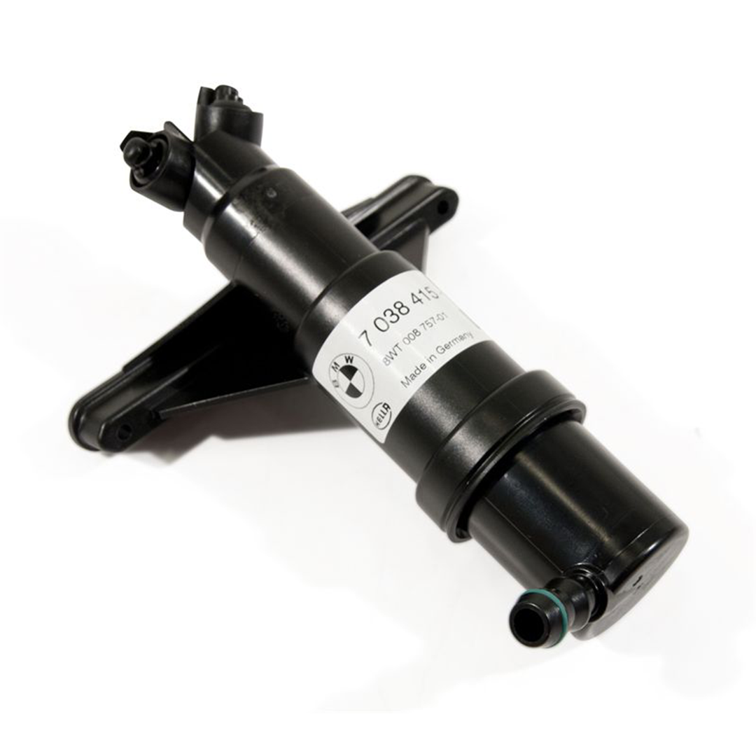 Front Left Headlight Washer Nozzle for BMW 5 Series E60 (2007-2009) in Black color ABS Two-hole Nozzle