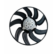 Front Radiator Cooling Fan for AUDI Q3 8UB (2013-2020) in Black color Plastic, 2 pins
