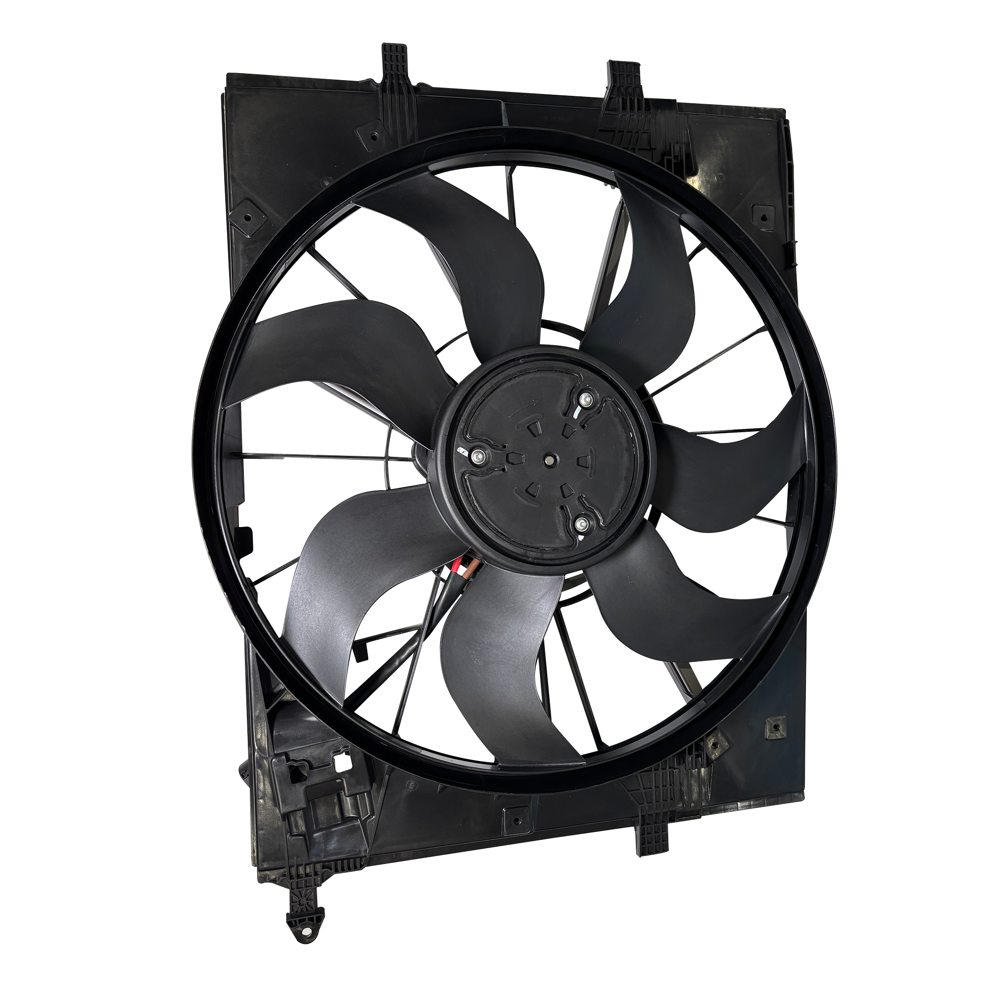 Front Radiator Cooling Fan for MERCEDES-BENZ S-CLASS W222 (2013-2020) in Black color with 4 pins and shroud