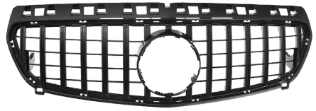 Front Radiator Grille for MERCEDES-BENZ A-CLASS W176 (2013-2015) GTR Panamericana Style in Gloss Black