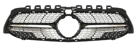 Front Radiator Grille for MERCEDES-BENZ A-CLASS W177 (2019) Diamond Style in Gloss Black