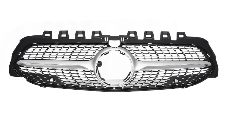 Front Radiator Grille for MERCEDES-BENZ A-CLASS W177 (2019) Diamond Style in Silver
