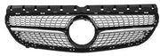 Front Radiator Grille for MERCEDES-BENZ B-CLASS W246 (2015-2019) Diamond Style in Gloss Black