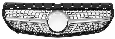 Front Radiator Grille for MERCEDES-BENZ B-CLASS W246 (2015-2019) Diamond Style in Silver