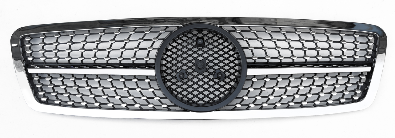 Front Radiator Grille for MERCEDES-BENZ C-CLASS W203 (2000-2007) Diamond Style in Chrome