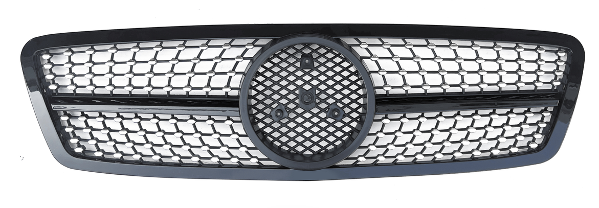 Front Radiator Grille for MERCEDES-BENZ C-CLASS W203 (2000-2007) Diamond Style in Gloss Black