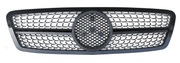 Front Radiator Grille for MERCEDES-BENZ C-CLASS W203 (2000-2007) Diamond Style in Gloss Black