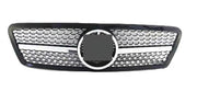Front Radiator Grille for MERCEDES-BENZ C-CLASS W203 (2000-2007) Diamond Style in Silver
