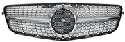 Front Radiator Grille for MERCEDES-BENZ C-CLASS W204 (2007-2014) Diamond Style in Silver