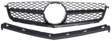 Front Radiator Grille for MERCEDES-BENZ C-CLASS W204 (2008-2011) AMG Style in Gloss Black