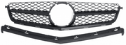 Front Radiator Grille for MERCEDES-BENZ C-CLASS W204 (2008-2011) AMG Style in Gloss Black