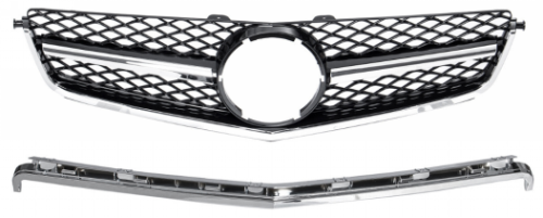 Front Radiator Grille for MERCEDES-BENZ C-CLASS W204 (2008-2011) AMG Style in Silver