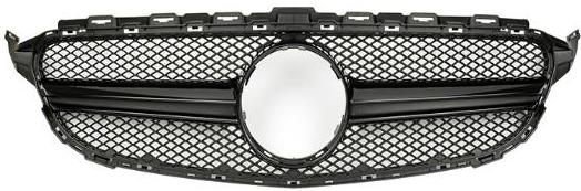Front Radiator Grille for MERCEDES-BENZ C-CLASS W205 (2015-2018) AMG Style in Gloss Black