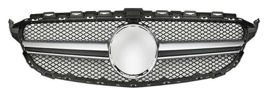 Front Radiator Grille for MERCEDES-BENZ C-CLASS W205 (2015-2018) AMG Style in Silver