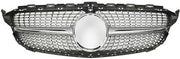 Front Radiator Grille for MERCEDES-BENZ C-CLASS W205 (2015-2018) Diamond Style in Silver