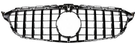Front Radiator Grille for MERCEDES-BENZ C-CLASS W205 (2015-2018) GTR Panamericana Style in Gloss Black