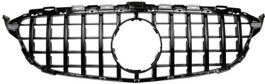 Front Radiator Grille for MERCEDES-BENZ C-CLASS W205 (2015-2018) GTR Panamericana Style in Gloss Black