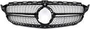 Front Radiator Grille for MERCEDES-BENZ C-CLASS W205 (2019-2023) Diamond Style in Gloss Black