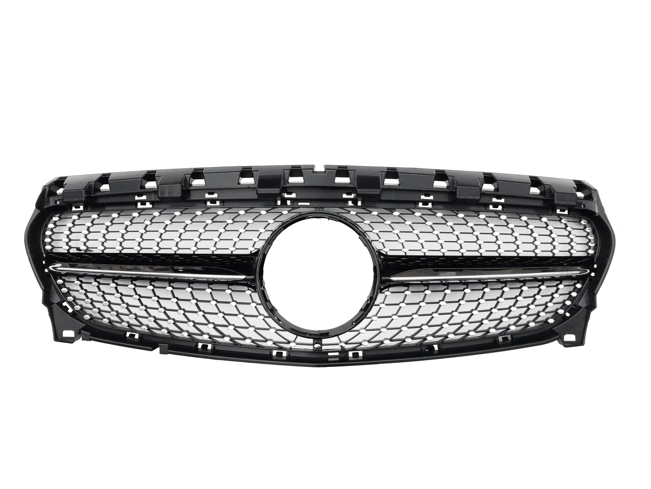 Front Radiator Grille for MERCEDES-BENZ CLA-CLASS C117 (2015-2019) Diamond Style in Gloss Black