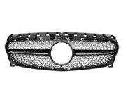 Front Radiator Grille for MERCEDES-BENZ CLA-CLASS C117 (2015-2019) Diamond Style in Gloss Black