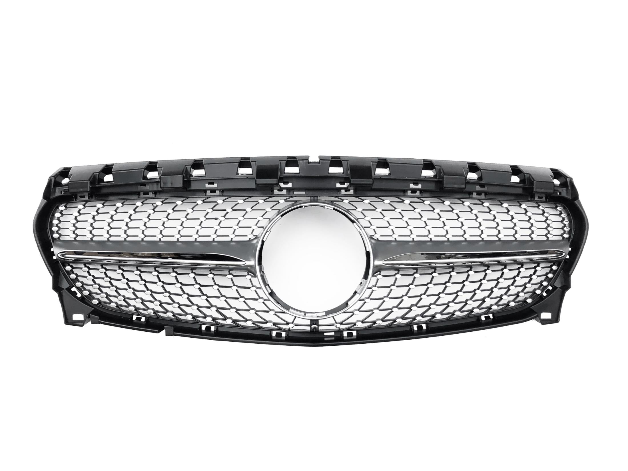 Front Radiator Grille for MERCEDES-BENZ CLA-CLASS C117 (2015-2019) Diamond Style in Silver