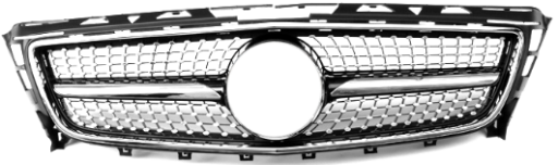 Front Radiator Grille for MERCEDES-BENZ CLS C218 (2011-2014) Diamond Style in Gloss Black