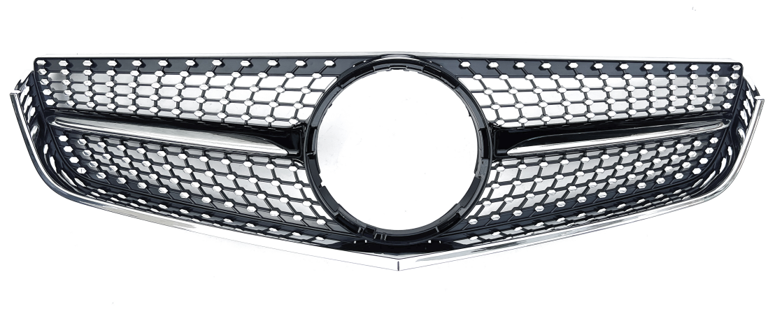 Front Radiator Grille for MERCEDES-BENZ E-CLASS W207 (2009-2013) Diamond Style in Gloss Black