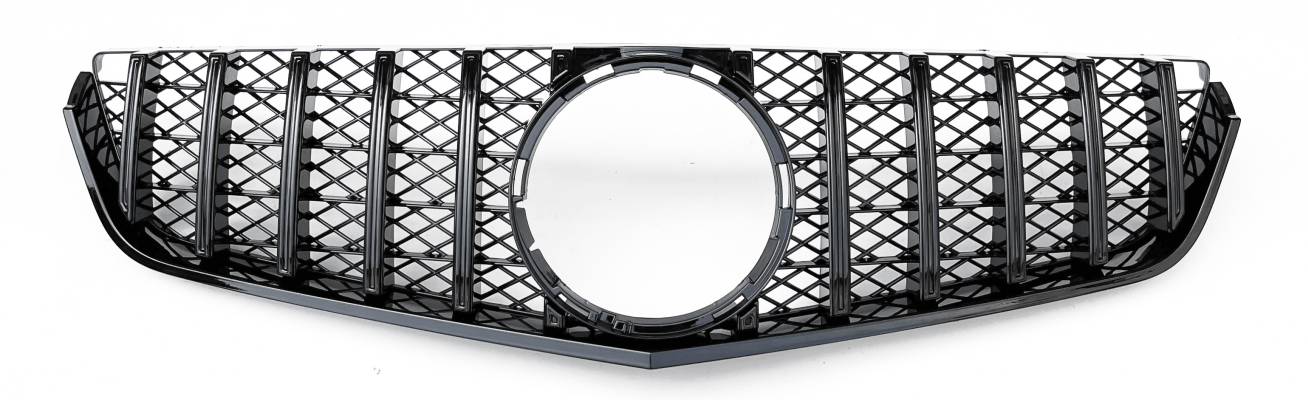 Front Radiator Grille for MERCEDES-BENZ E-CLASS W207 (2009-2013) GTR Panamericana Style in Gloss Black