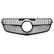 Front Radiator Grille for MERCEDES-BENZ E-CLASS W212 (2009-2013) Diamond Style in Gloss Black