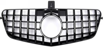Front Radiator Grille for MERCEDES-BENZ E-CLASS W212 (2009-2013) GTR Panamericana Style in Gloss Black