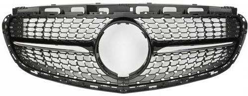 Front Radiator Grille for MERCEDES-BENZ E-CLASS W212 (2014-2016) Diamond Style in Gloss Black
