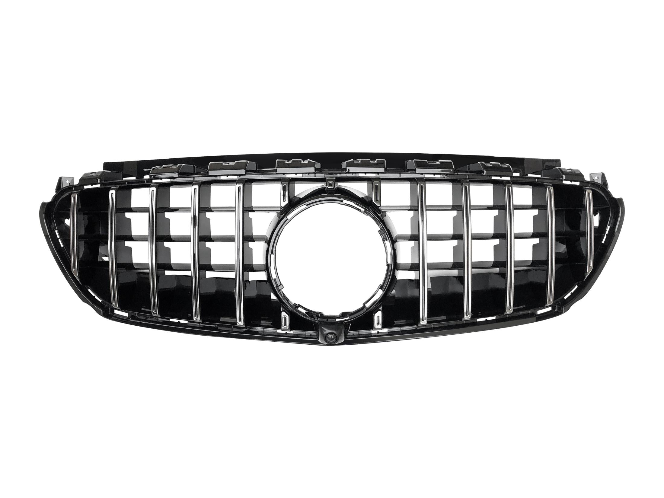 Front Radiator Grille for MERCEDES-BENZ E-CLASS W213 (2016-2020) GTR Panamericana Style in Gloss Black