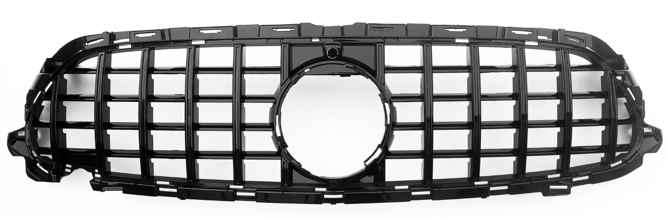 Front Radiator Grille for MERCEDES-BENZ E-CLASS W213 (2021-2023) GTR Panamericana Style in Gloss Black