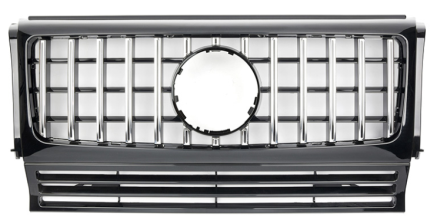 Front Radiator Grille for MERCEDES-BENZ G-CLASS W463 (1990-2018) GTR Panamericana Style in Silver