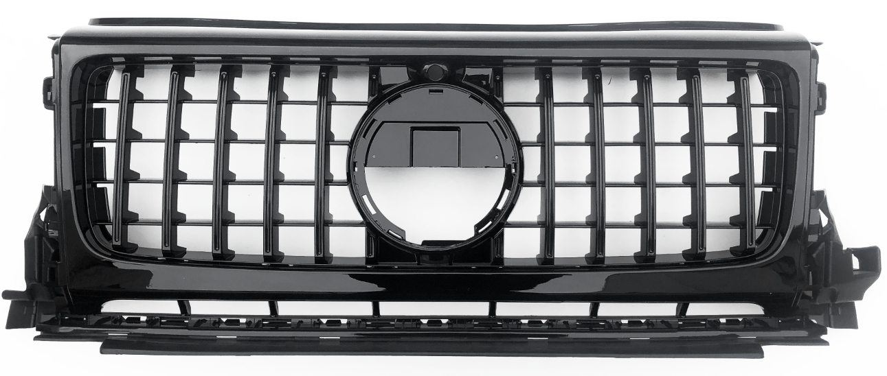 Front Radiator Grille for MERCEDES-BENZ G-CLASS W464 (2019-2023) GTR Panamericana Style in Gloss Black