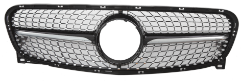 Front Radiator Grille for MERCEDES-BENZ GLA-CLASS X156 (2014-2016) Diamond Style in Gloss Black